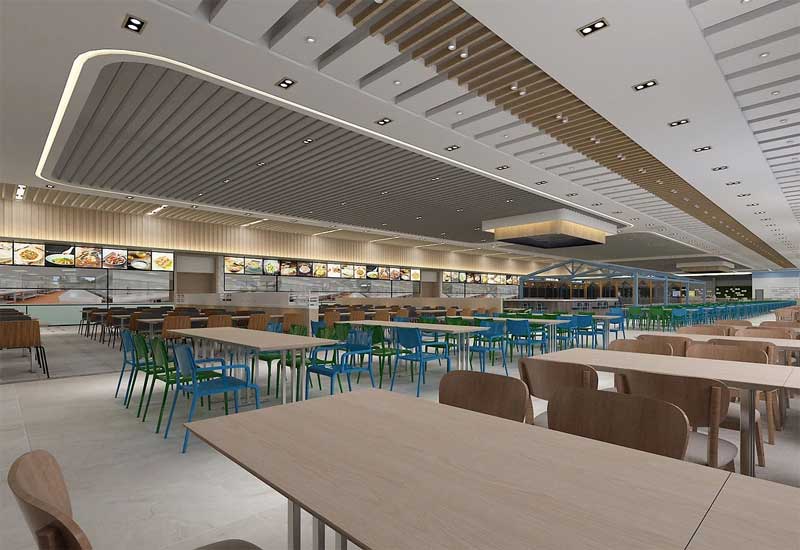 鄭州工廠食堂裝修工期安排：多人同時就餐的餐桌布局與施工周期